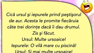 BANCUL ZILEI | Ursul și iepurele prind peștișorul de aur