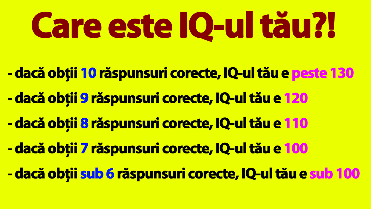 Testul IQ cu 10 întrebări foarte dificile | Prima: Ce număr urmează în seria 1, 2, 2, 4, 4, 6, 8, 8, 16?