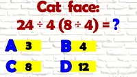 Test de inteligență cu 4 varinte de răspuns: Cât face 24:4(8:4)?