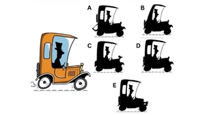 Test de inteligență | Care este umbra corectă a mașinii de epocă din imagine?