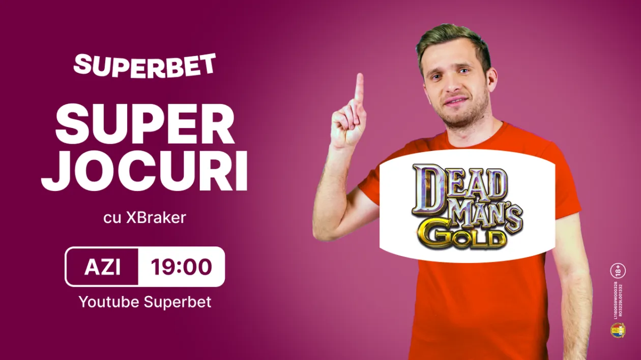 Supershow cu cele mai tari sloturi din Supercazinou, live de la 19 pe YouTube Superbet!