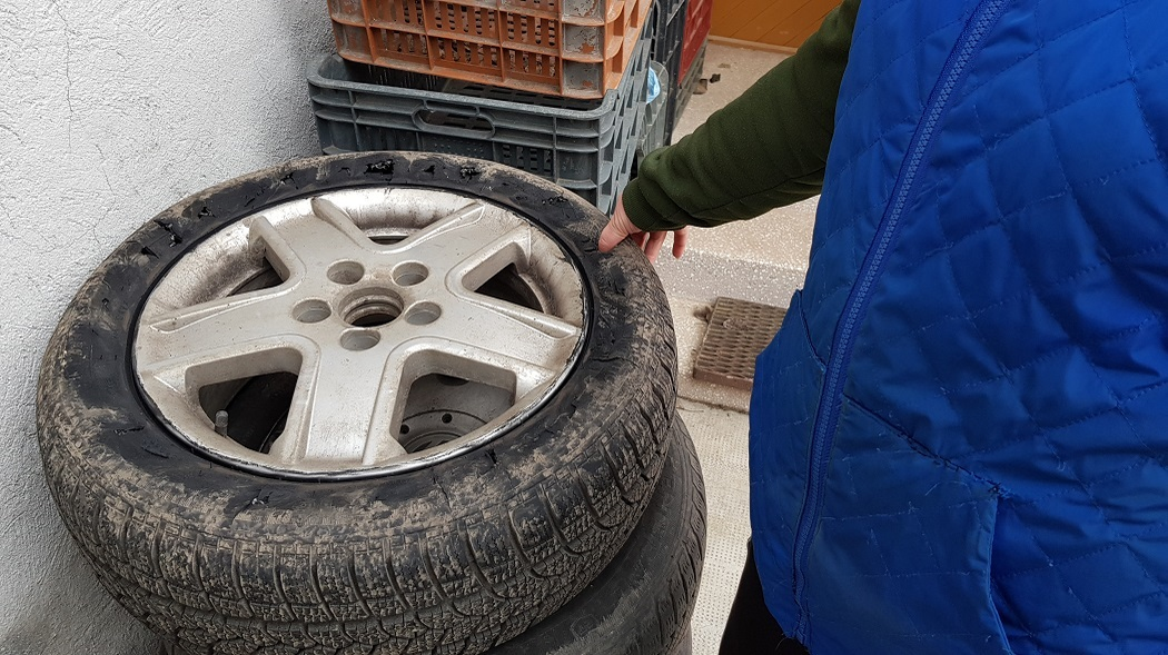 Roata pe care fostul concubin ar fi tăiat-o
