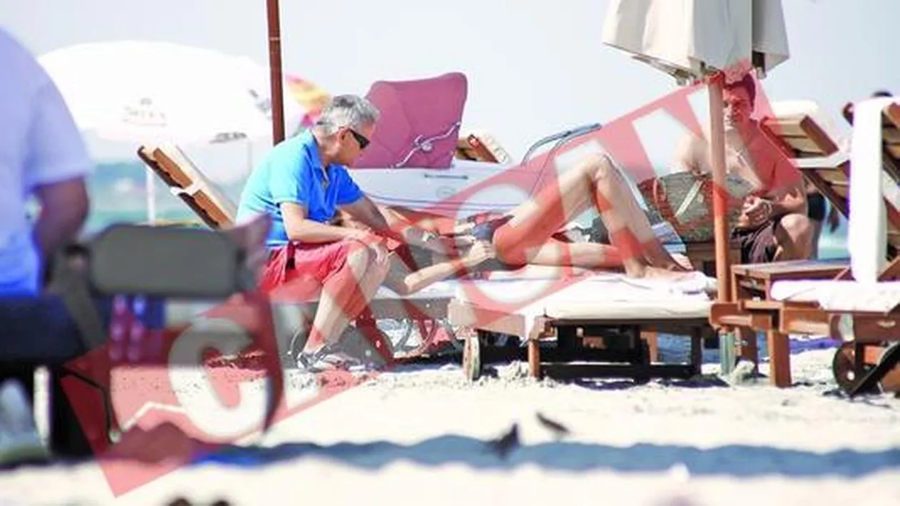 Irinel Columbeanu se giugiuleste cu Monica pe plaja