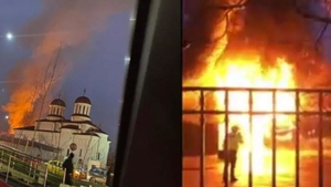Incendiu puternic la biserica de la Doamna Ghica, din București. ISU, prima reacție