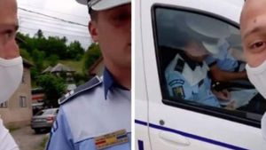 Polițiști care nu purtau mască, filmați de un tânăr. A fost încătușat și amendat