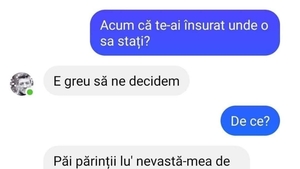 BANC | ”Acum, că te-ai însurat, unde o să stați?”