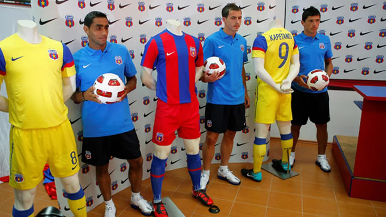 Steaua si-a prezentat noul echipament. Un tricou costa 450 de lei mai scump decat unul Hugo Boss, Versace sau Lacoste