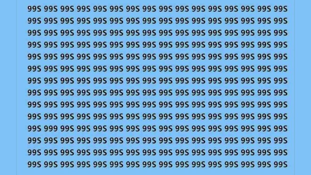 Test de perspicacitate | Ești genial dacă poți găsi numărul 999 în maximum 9 secunde