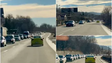 „S-a spart conducta” pe DN1! Imagini cu traficul apocaliptic de pe Valea Prahovei, cât durează coada. VIDEO