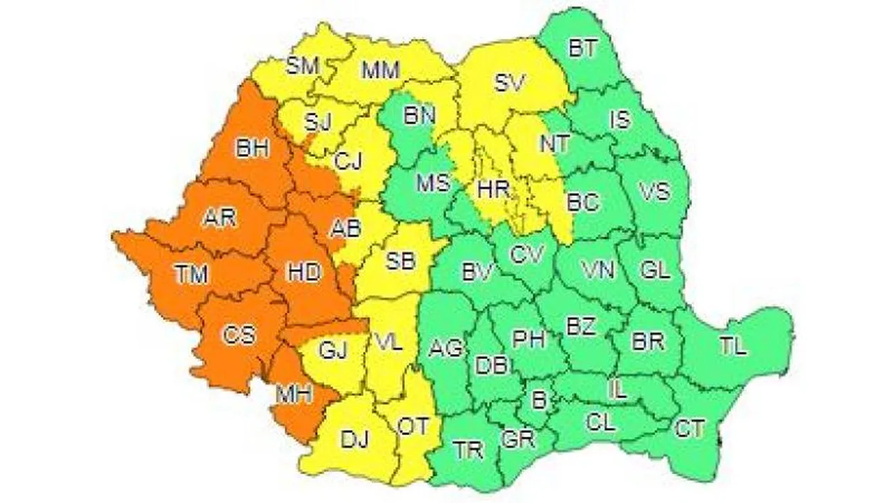 ANM a emis un cod portocaliu de furtuni, valabil în 10 județe. Cum va fi vremea în Capitală