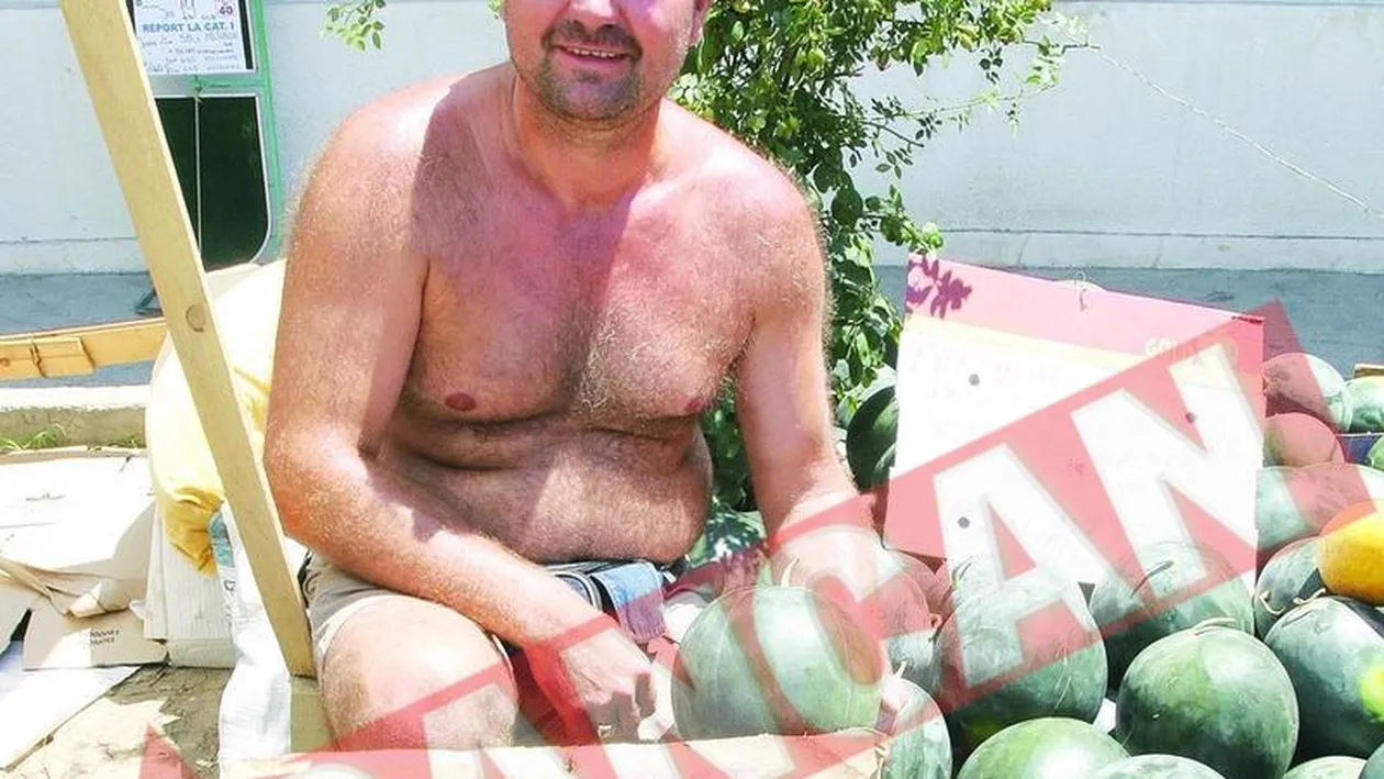 Un negustor de pepeni isi face reclama in limba engleza