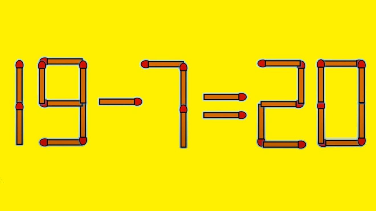 Test IQ cu chibrituri | Mutați un singur băț, pentru a corecta 19 - 7 = 20