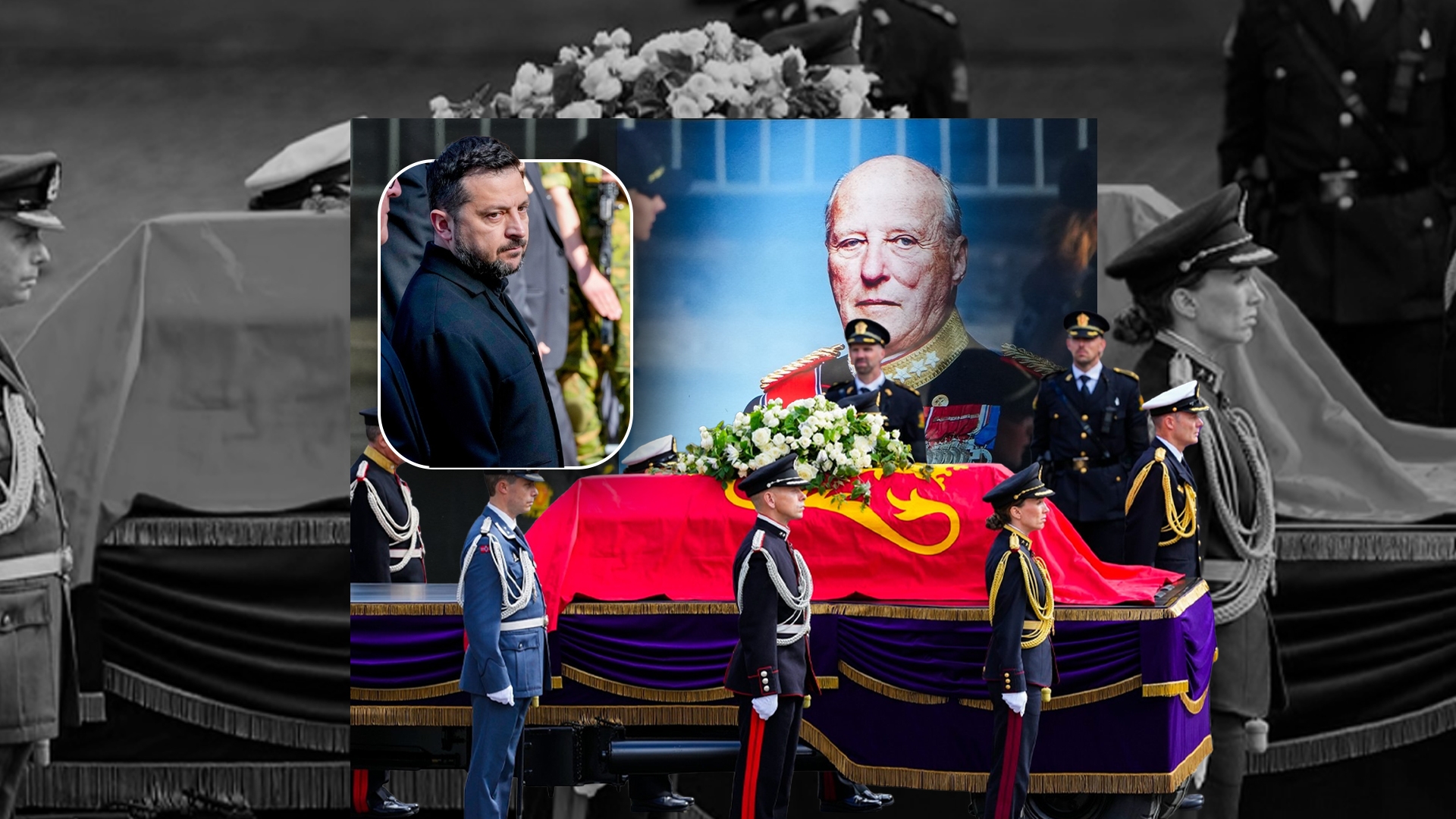 Cum s-a îmbrăcat Volodimir Zelenski la înmormântarea regelui Harald al V-lea al Norvegiei. Apariție rară a liderului din Ucraina