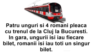 BANCUL ZILEI | 4 unguri și 4 români pleacă de la Cluj la București cu trenul