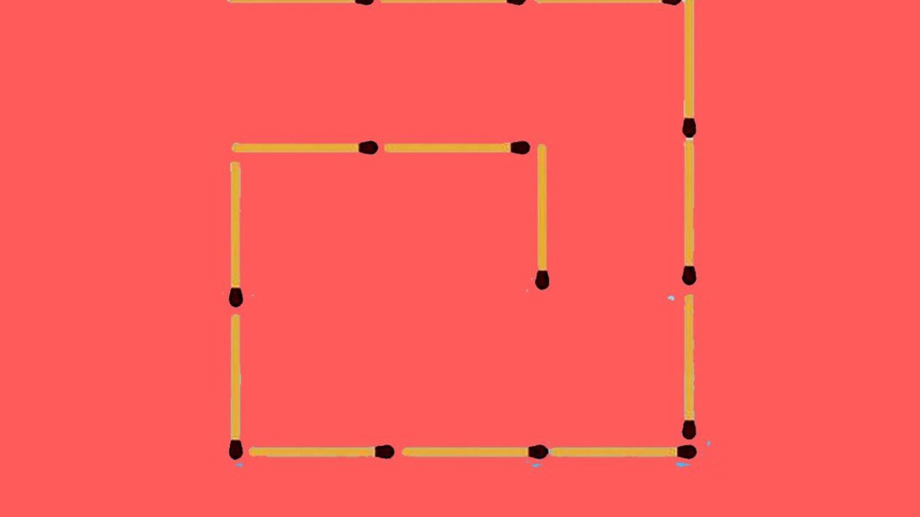 Test de inteligență | Obțineți 2 pătrate, mutând doar 2 bețe de chibrit