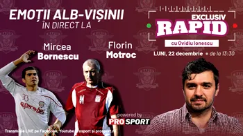 „EXCLUSIV RAPID” cu Florin Motroc, Mircea Bornescu, Gâlcă și Borza este LIVE, de la ora 13:30, pe YouTube – ProSport!