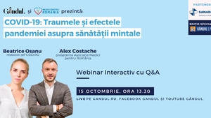 Află care sunt efectele statului în casă asupra psihicului și cum controlăm anxietatea pe timp de pandemie! Astăzi de la 13.30 în webinarul LIVE - Traumele și efectele pandemiei asupra sănătății mintale!