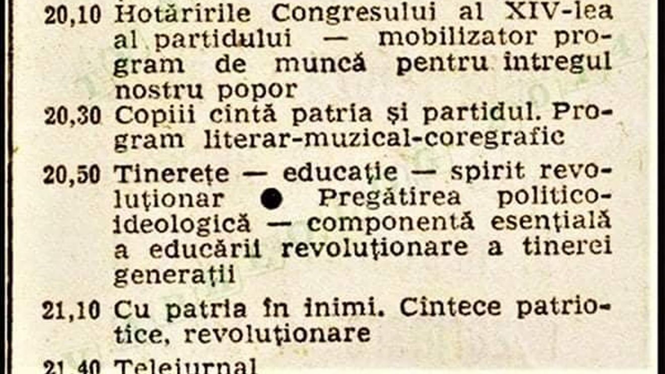 Cum arăta programul TV pe vremea lui Nicolae Ceaușescu. Ce se întâmpla, de fapt, după ora 22:00