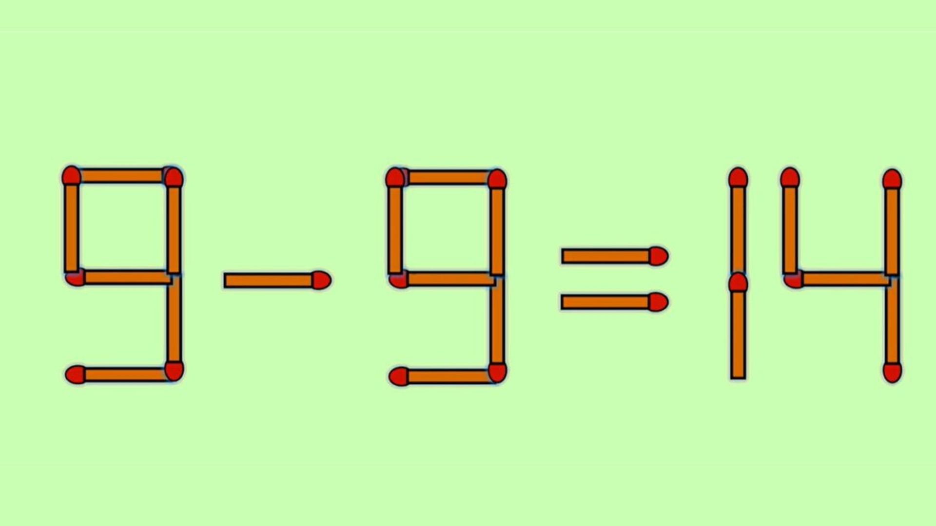 Test IQ cu chibrituri | Corectați 9 - 9 = 14, mutând un singur băț