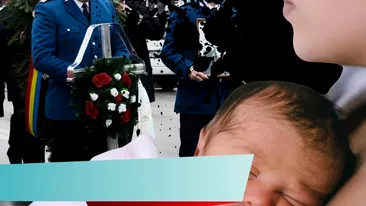 Soția jandarmului mort în accident a născut la 5 luni de la tragedie! Primele imagini cu bebelușul…