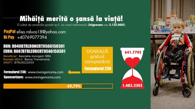 Mihăiță are nevoie de noi! Copilașul suferă de o boală cumplită, dar poate fi salvat cu ajutorul unui tratament extrem de scump!