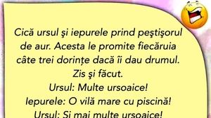 BANCUL ZILEI | Ursul și iepurele prind peștișorul de aur