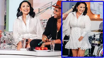 Andra Măruță, într-o rochiță prea scurtă în direct la Pro TV! Când s-a așezat pe canapea, telespectatorii au văzut tot