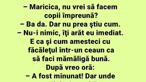 BANCUL ZILEI | "Maricica, nu vrei să facem copii împreună?"