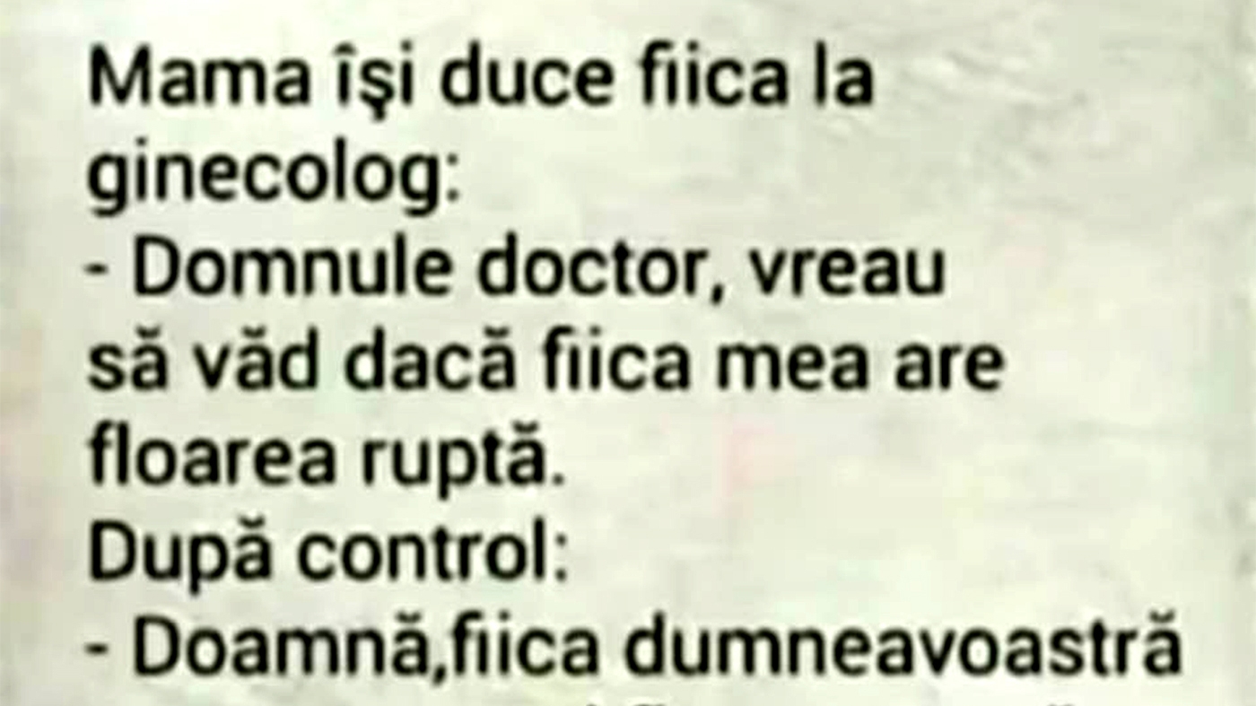 Bancul de weekend | Mama își duce fiica la ginecolog