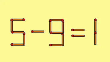 Test IQ cu chibrituri | Mutați un singur băț, pentru a corecta 5 - 9 = 1