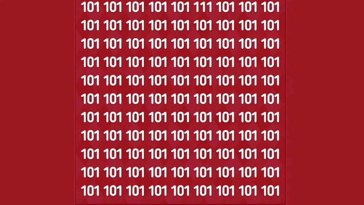 Test de perspicacitate | Găsiți singurul număr din imagine care nu este 101