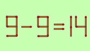 Test IQ cu chibrituri | Corectați 9 - 9 = 14, mutând un singur băț