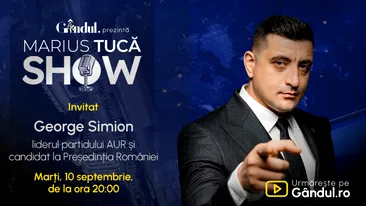 Marius Tucă Show începe marți, 10 septembrie, de la ora 20.00, live pe Gândul. Invitat: George Simion