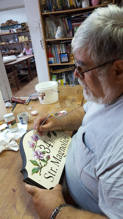 Artistul, la lucru