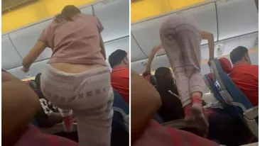 Incident bizar într-un avion. O femeie a călcat, la propriu, mai mulți pasageri, după ce a vrut să ajungă la geam: ”A ţinut-o tot aşa timp de şapte ore, cât a durat zborul”