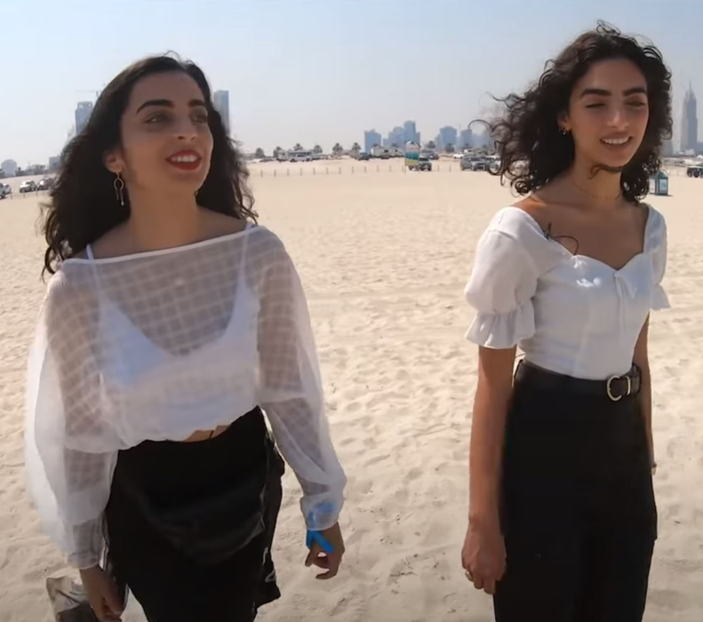 Pics Shows: Bianca Mihai (left) and Lana Al Beik;These beautiful doppelgangers from different continents with a seven-year age gap have met up on a Dubai beach after coming across each other online.