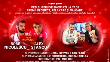 Urmărește AZI la 17:00, live online SuperLive Show, cea mai nouă emisiune de sport! Te așteaptă Ilie Dumitrescu și Bogdan Stelea