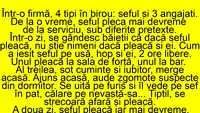 BANCUL ZILEI | De ce pleacă mereu șeful mai devreme cu 2 ore de la muncă