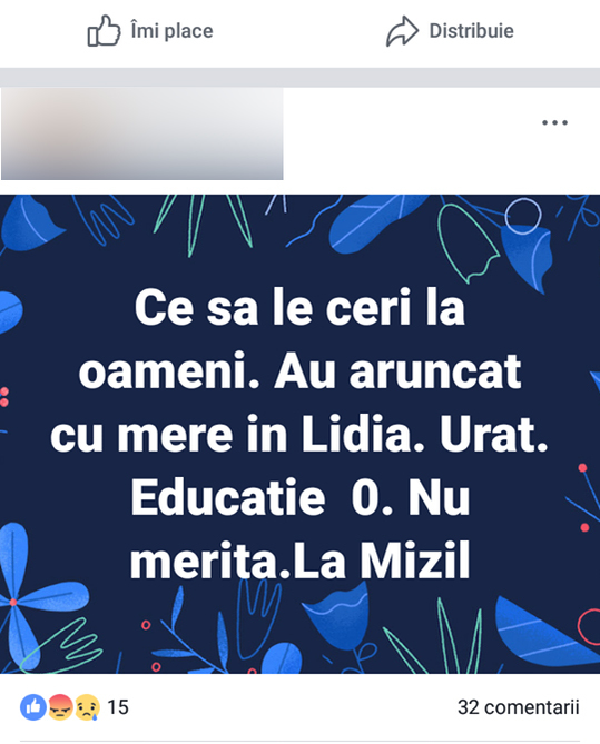 Imediat au apărut reacţiile din partea fanilor Lidiei, indignaţi de gesturile spectatorilor care au aruncat cu fructe în ea