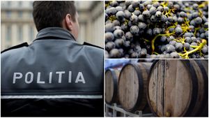 Pare banc cu polițiști, dar declarațiile sunt oficiale. Omul legii s-a apucat să facă vin în curtea instituției