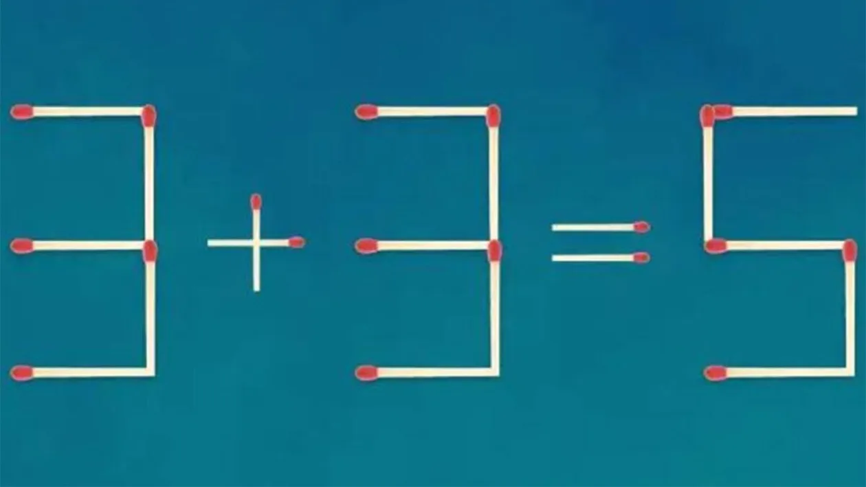 Test de inteligență | 3+3=5 este greșit! Corectați egalitatea, mutând un singur băț!