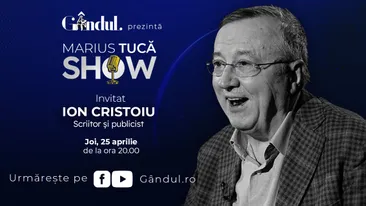 Marius Tucă Show începe joi, 25 aprilie, de la ora 20.00, live pe gândul.ro. Invitat: Ion Cristoiu