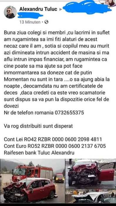 Soțul tinerei care a murit în accidentul din Bacău, apel sfâșietor: “Cu lacrimi în suflet, am rugămintea să…”. Cristina Ciurcanu și fiul ei de 5 ani au pierit pe loc