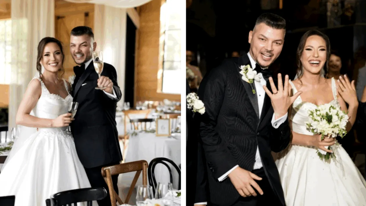 Finalistul Românii au talent și fosta prezentatoare METEO de la Prima TV s-au căsătorit religios! Primele imagini de la nunta lui Valentin Luca și Roxana Ghiorghian