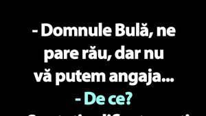 BANC | "Domnule Bulă, ne pare rău, dar nu vă putem angaja"