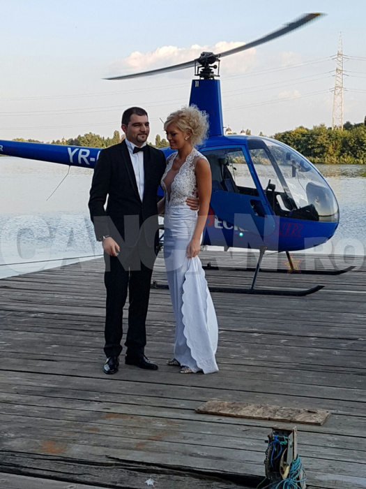 Fiul vitreg al lui Dinu Patriciu, nuntă pe malul lacului. Şi-a dus mireasa la altar cu elicopterul!