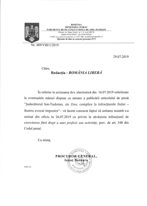 Fiul judecătorului Ion-Tudoran, cercetat penal în trei dosare!