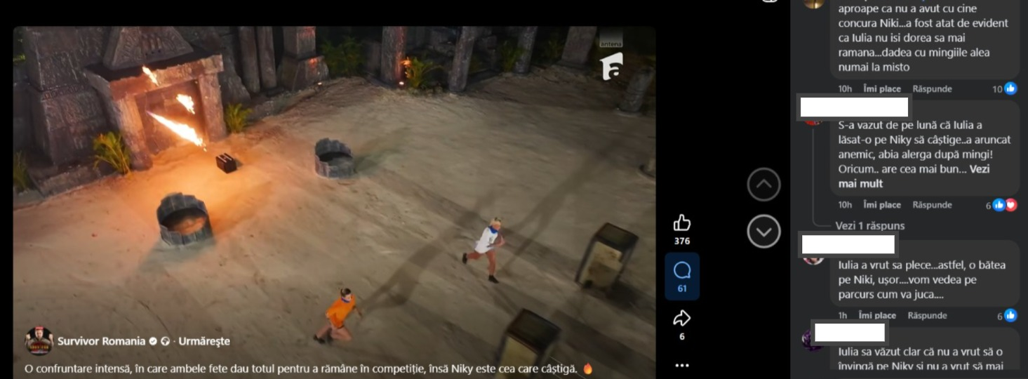 „Blat” la Survivor 2026. Dovada că Iulia a lăsat-o pe Niky să câștige duelul de eliminare de azi-noapte