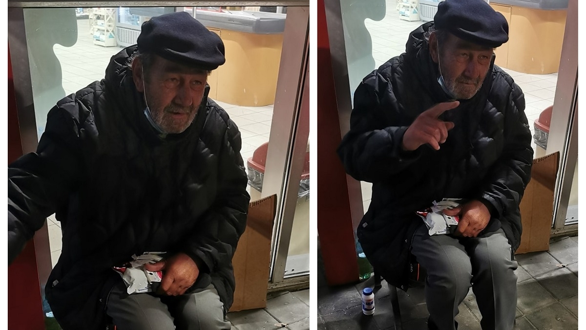 Povestea tristă a unui cerșetor din București, care nu știa că suntem în 2020. La 61 de ani își duce traiul pe stradă, după ce a fost abandonat de copii