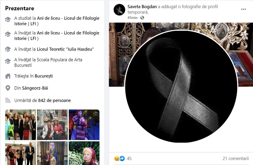 Saveta Bogdan, declarații cu lacrimi în ochi după ce a aflat că fratele ei mai mare a murit: “Dumnezeu sa te odihnească în pace, în locașurile Sfinților!”